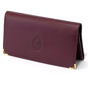 Cartier Mustline Bi-fold Long Wallet Bordeaux Authentic